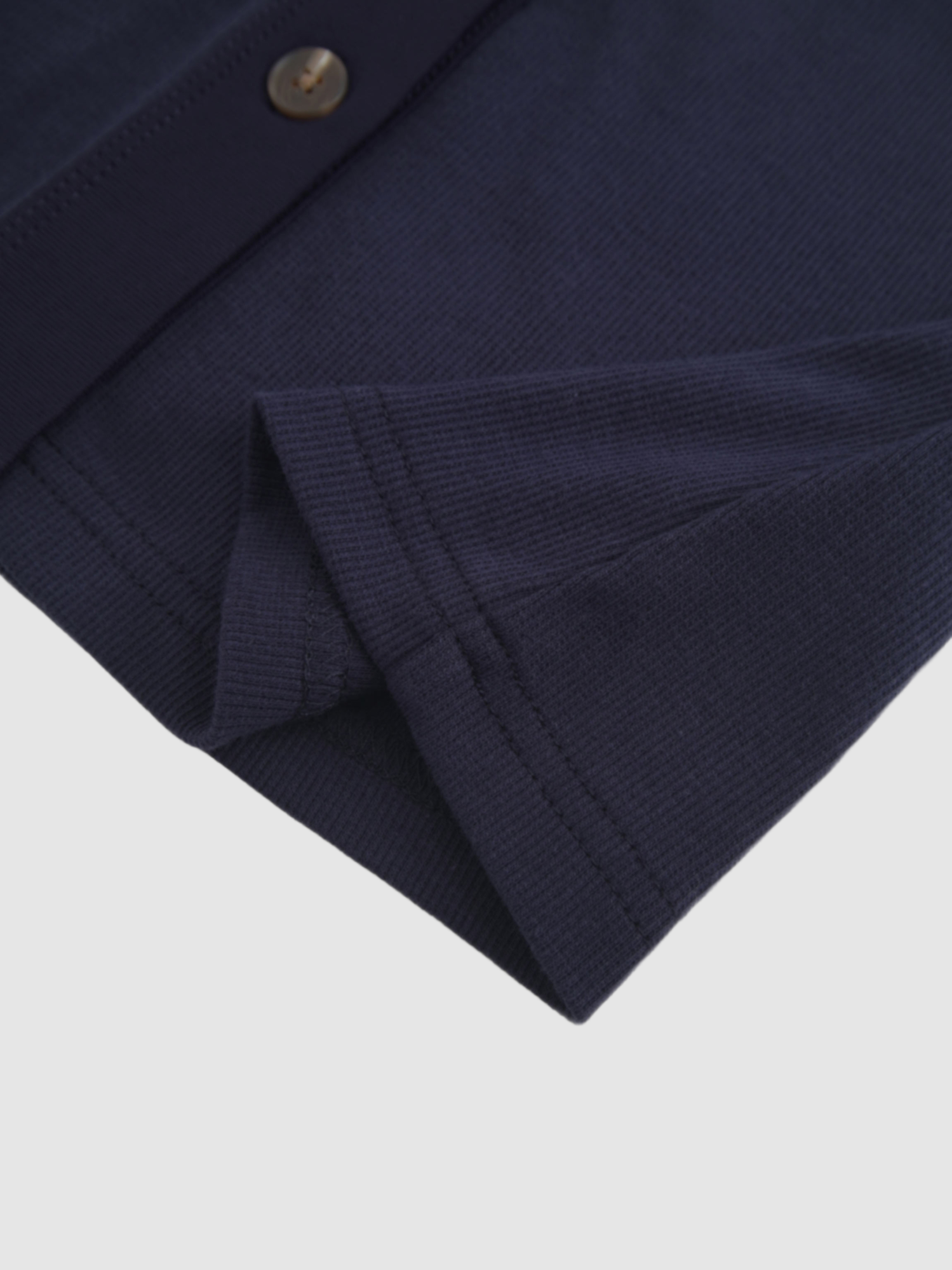 Ribbed Button Down Shirt-Navy