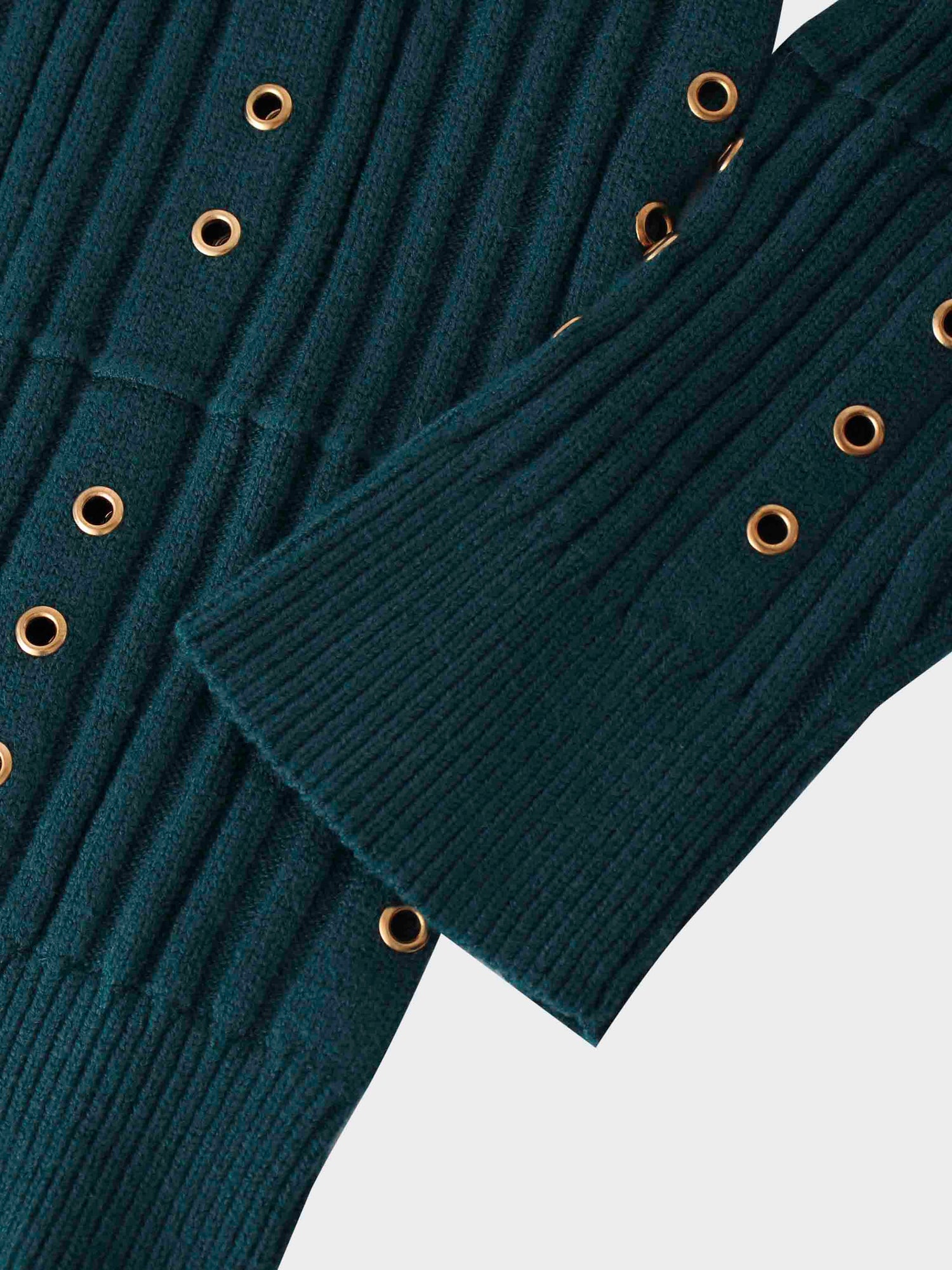 Grommet Sweater-Turquoise