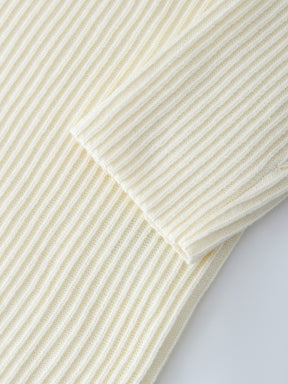 Ribbed Knit Cardigan-Ivory
