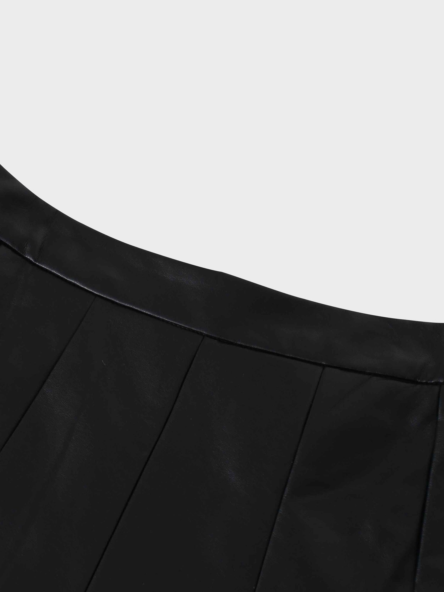 Flare Leather Skirt 23.5&quot;-Black