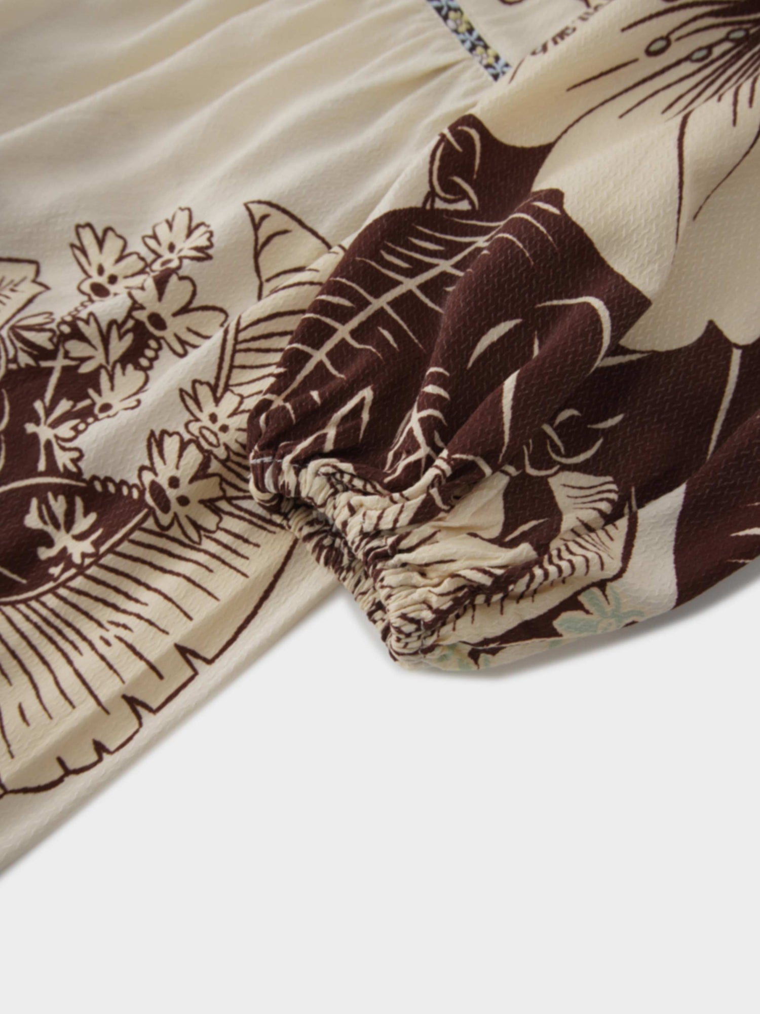 Peasant Belted Dress-Brown Floral