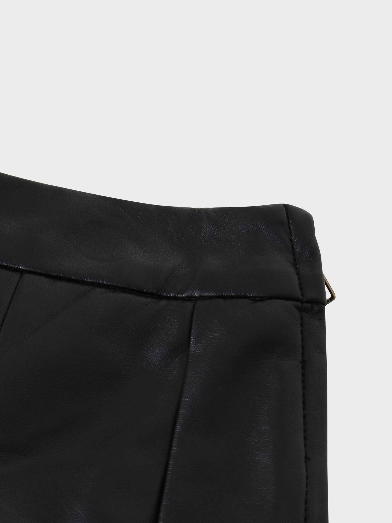 Flare Leather Skirt 23.5&quot;-Black