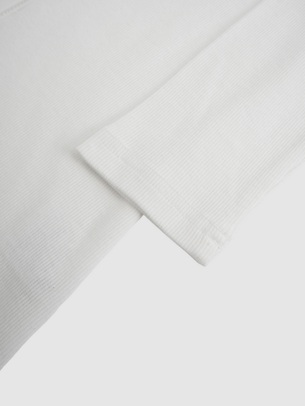 Ribbed Button Down Shirt-White