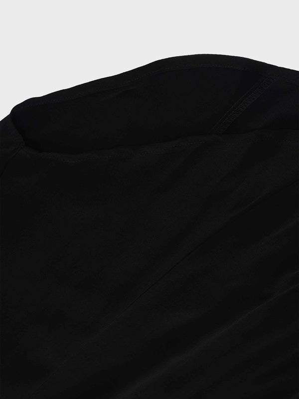 High Waist Drawstring Maternity Dress-Black