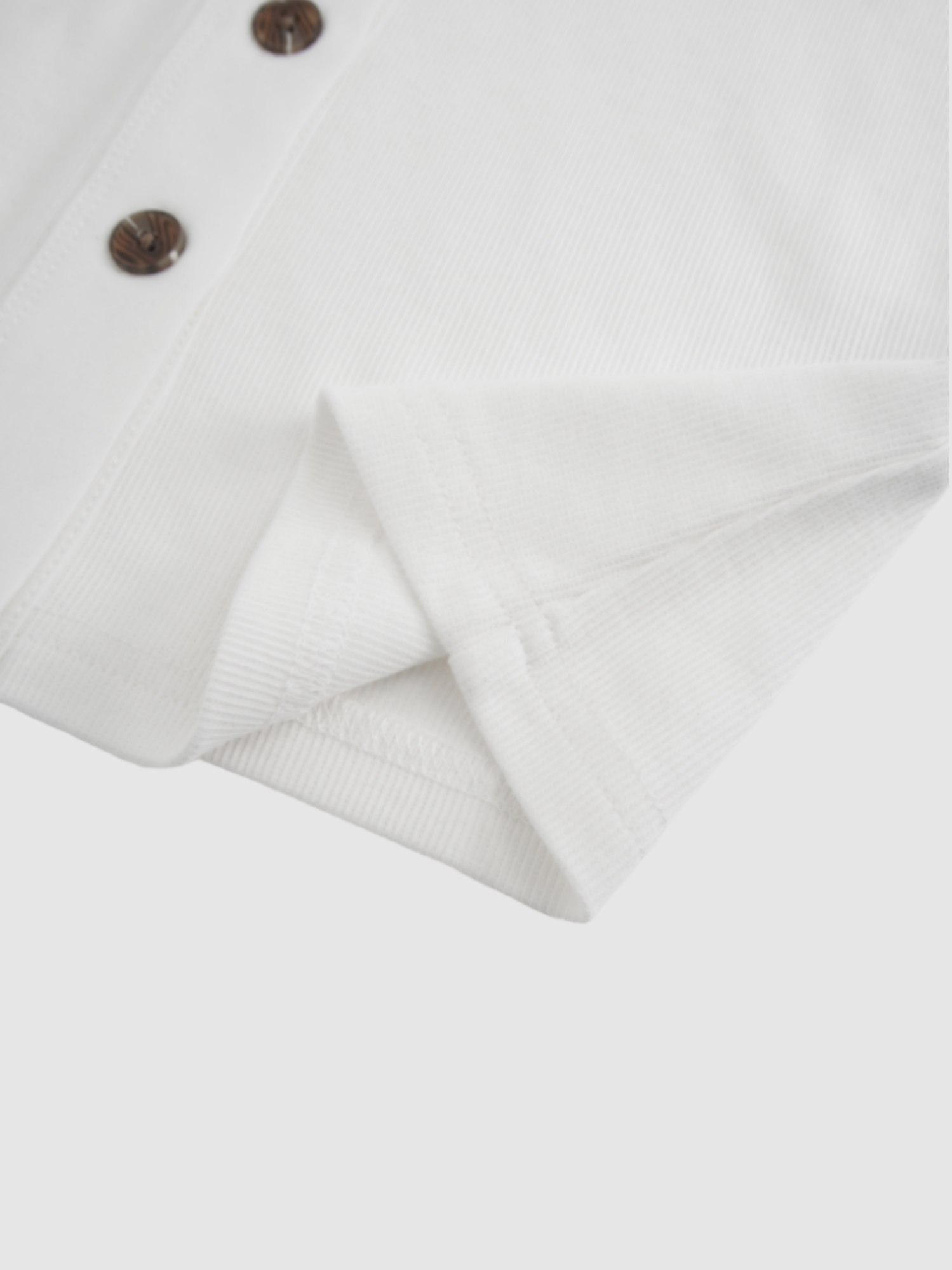 Ribbed Button Down Shirt-White