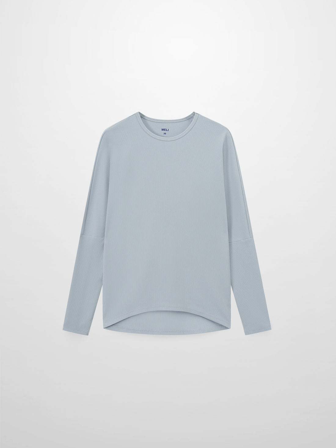 Crew Ribbed Dolman-Dusty Blue