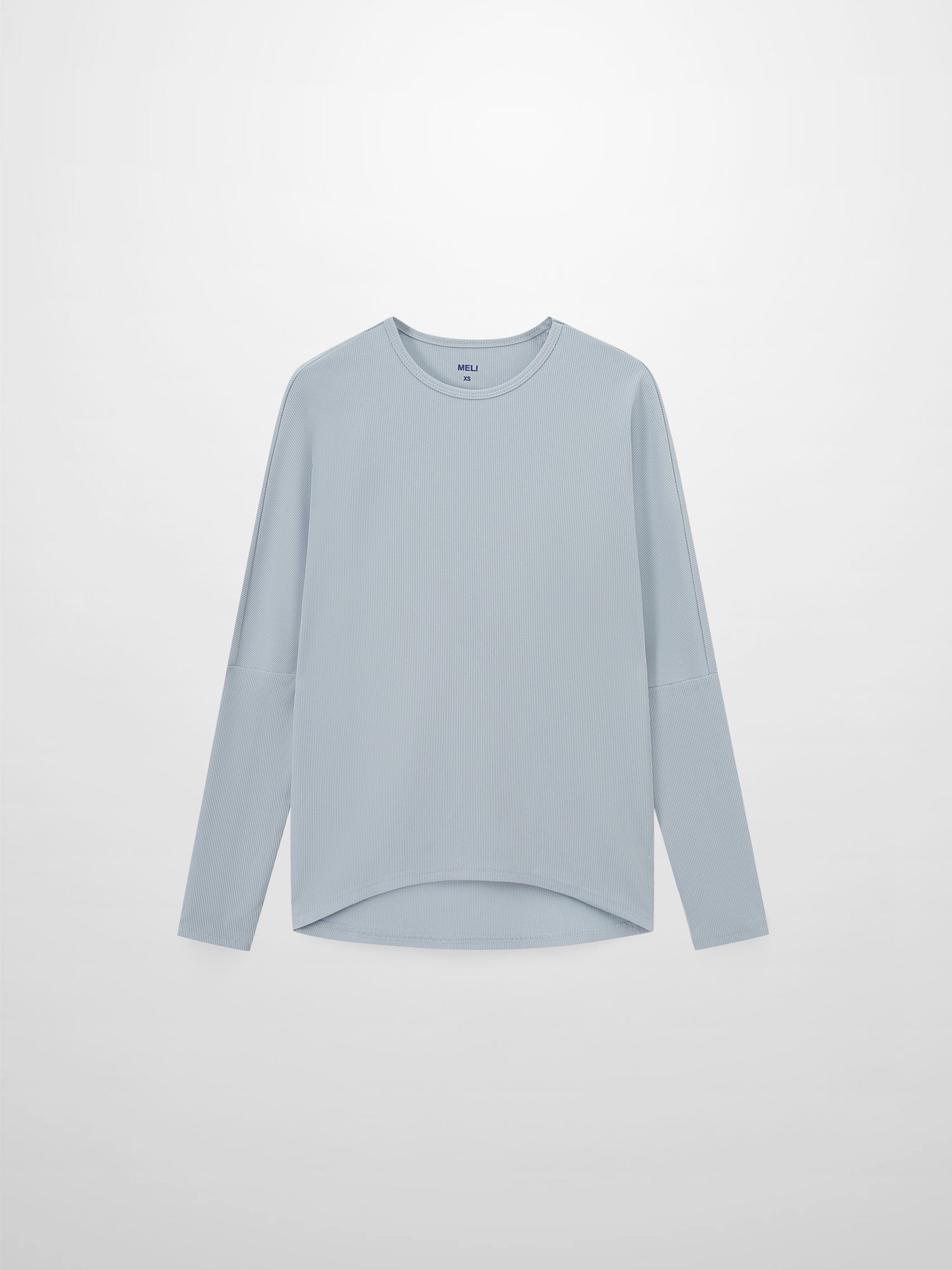 Crew Ribbed Dolman-Dusty Blue