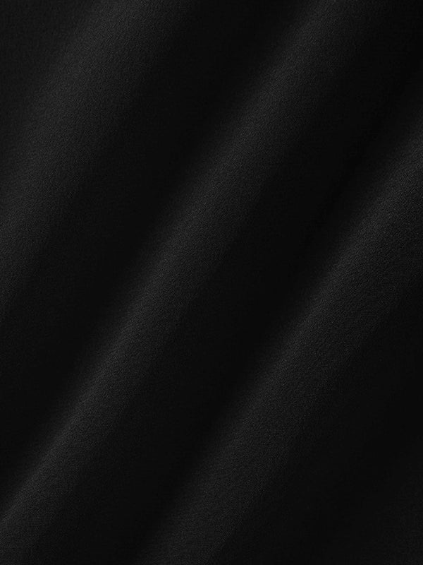 Silk Cape Blouse-Black