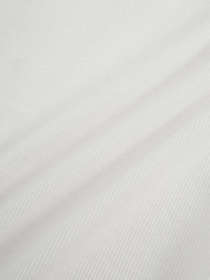 Ribbed Button Down Shirt-White