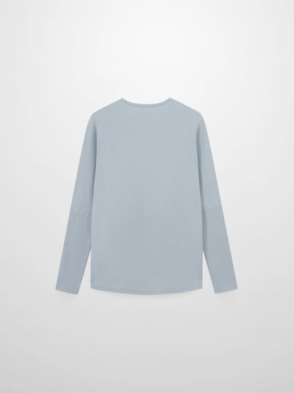 Crew Ribbed Dolman-Dusty Blue
