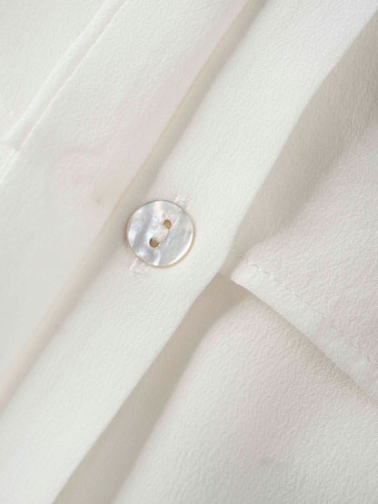 Silk Cape Blouse-Cream