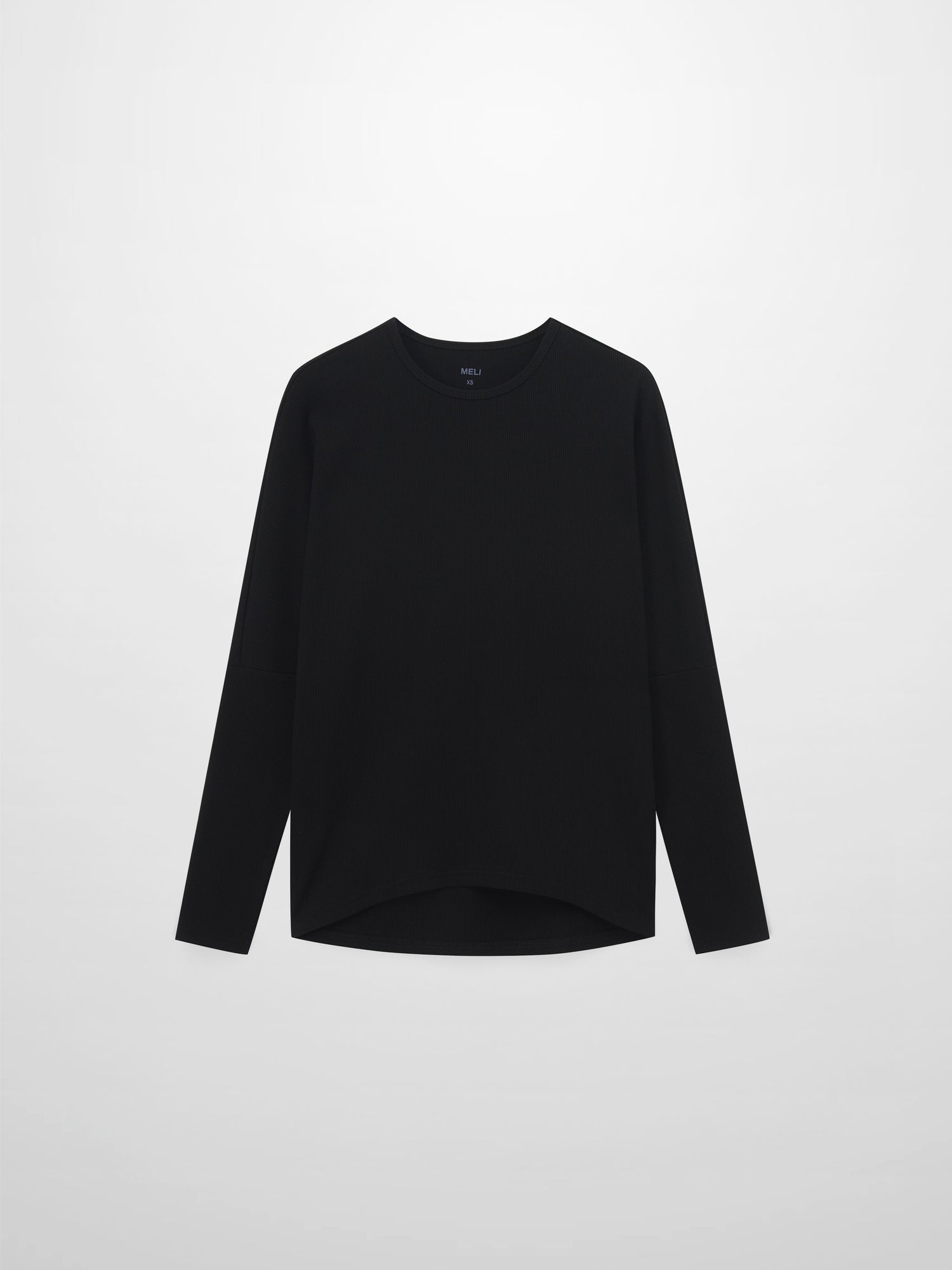 CREW RIBBED DOLMAN-BLACK