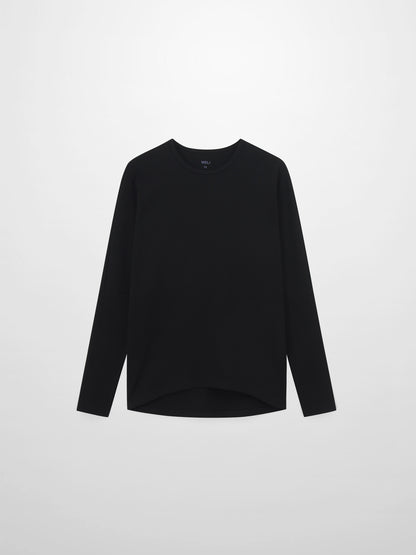 Crew Ribbed Dolman-Black