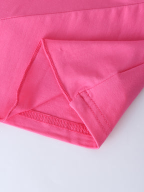 Wrap Tie Tee-Hot Pink