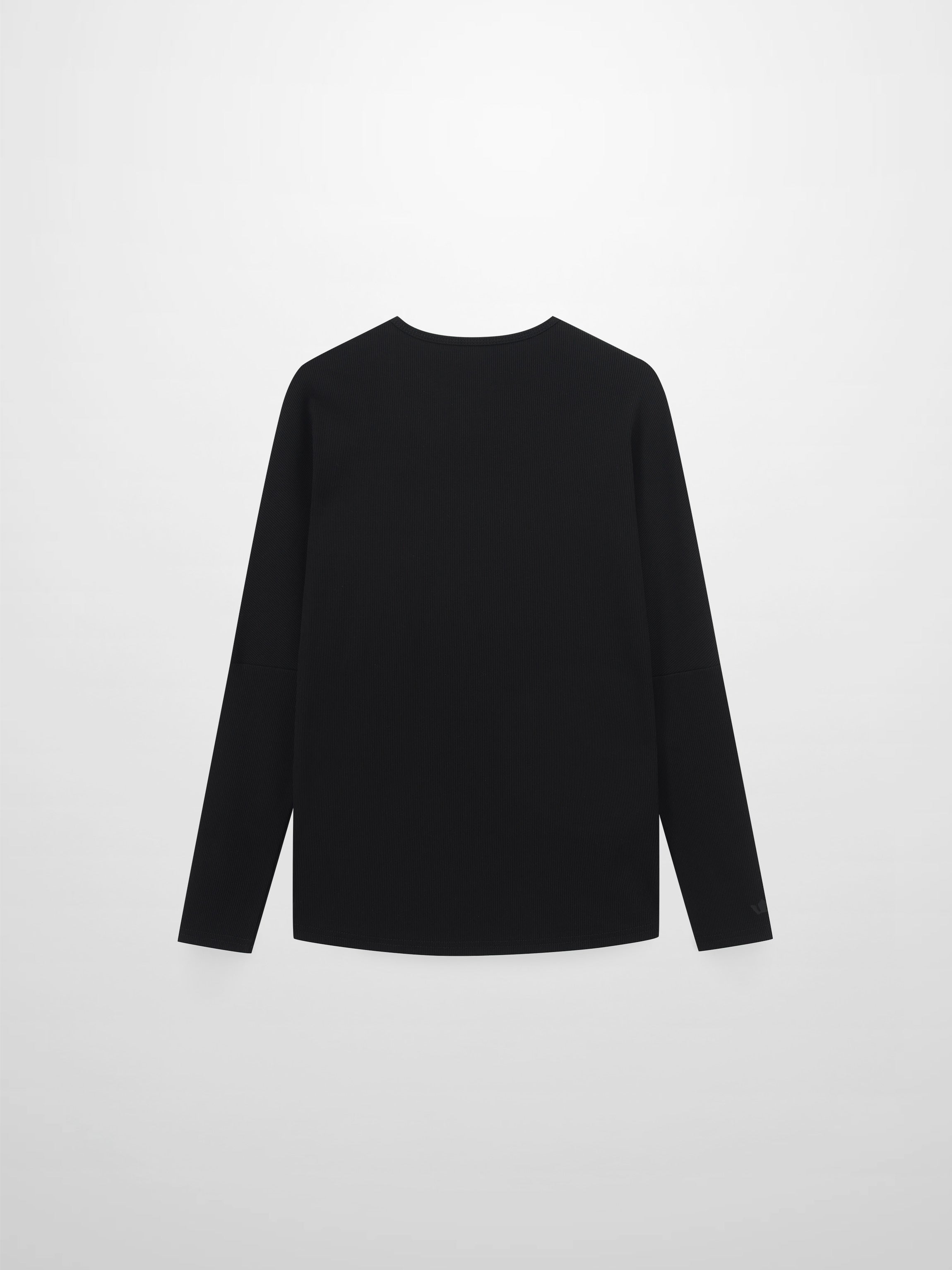 CREW RIBBED DOLMAN-BLACK