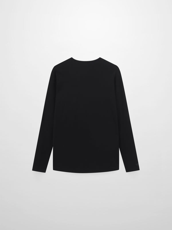Crew Ribbed Dolman-Black