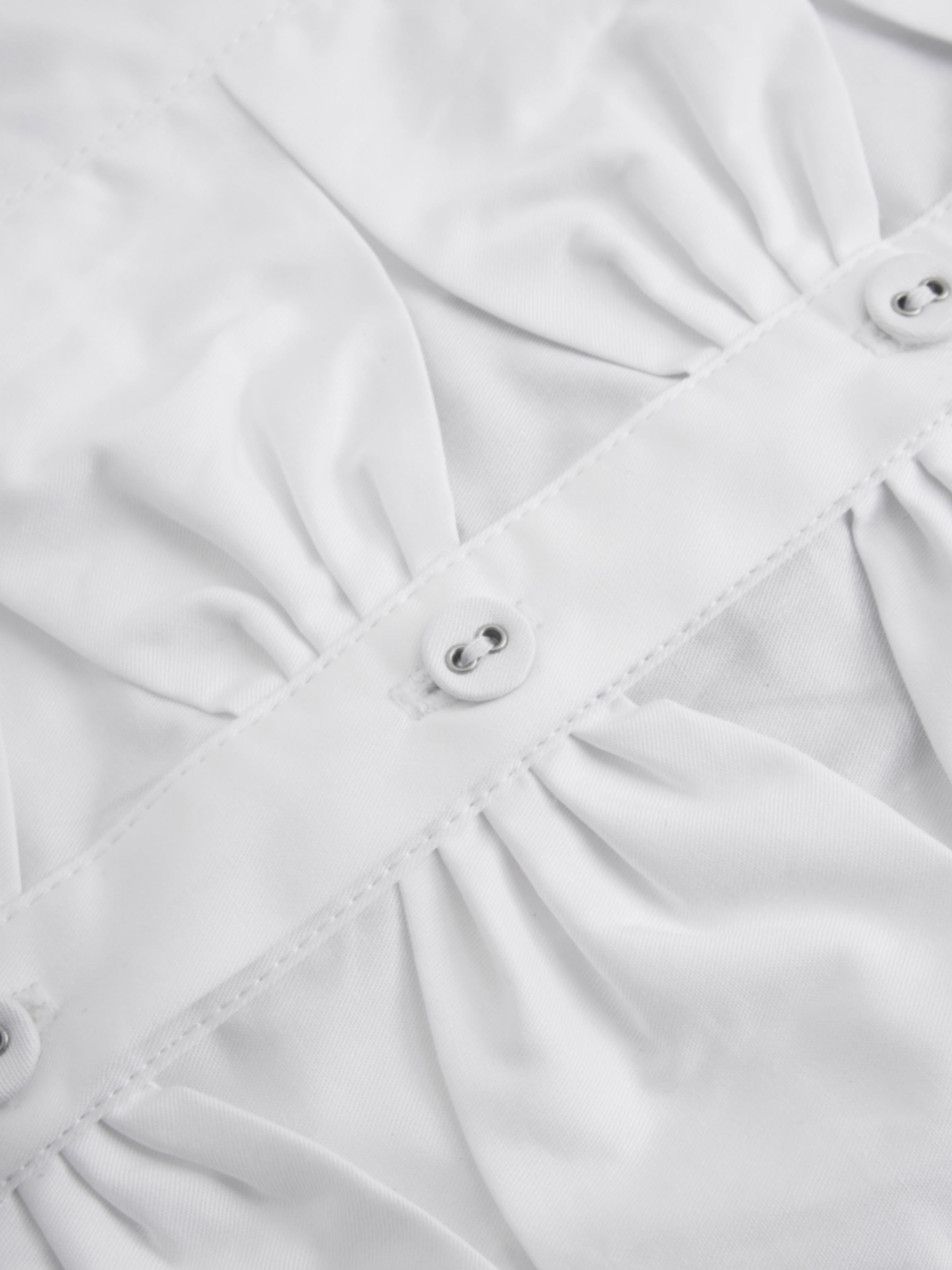 Bow Front Crop Blouse-White