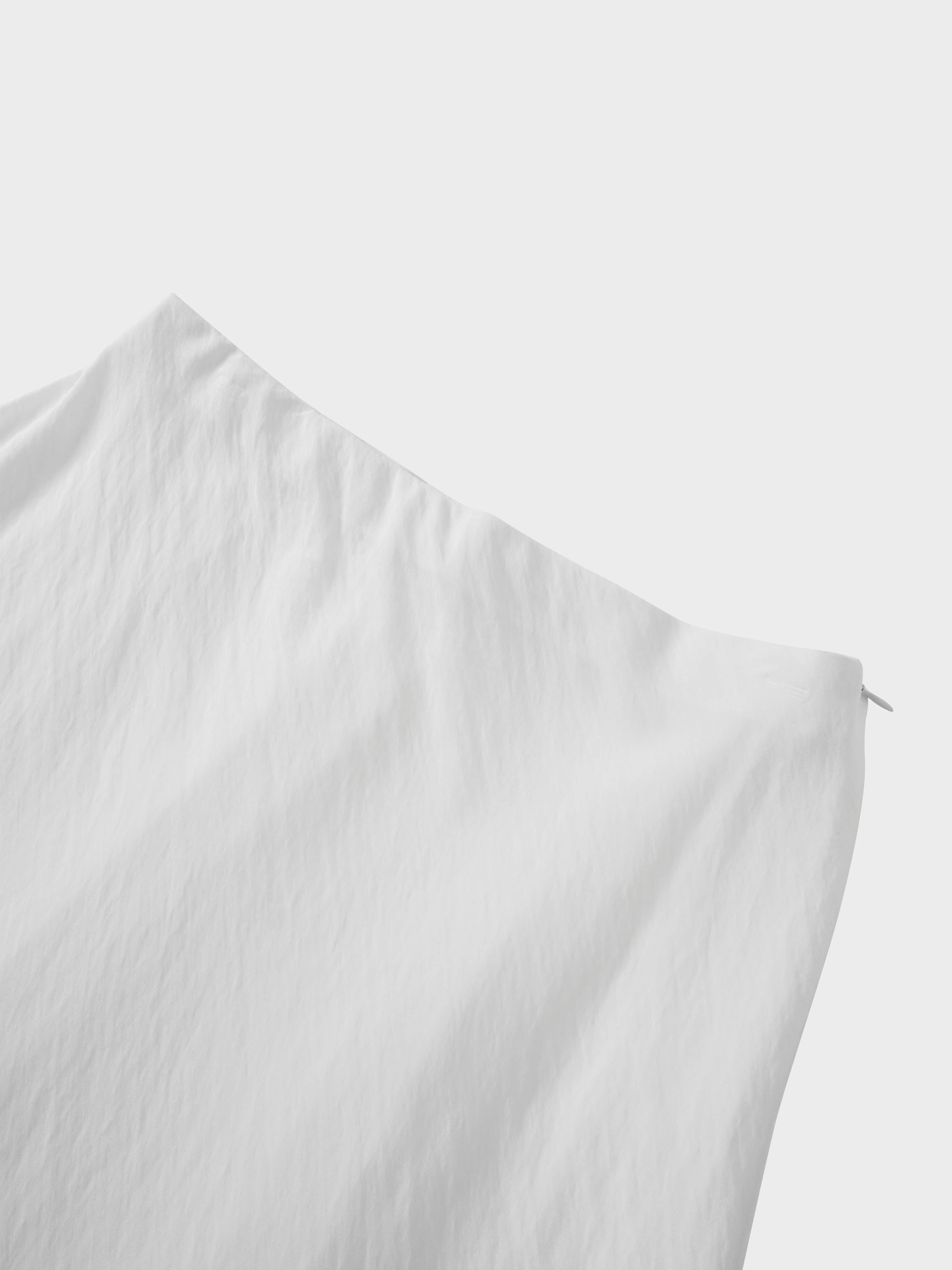 Crinkle Cotton Skirt 37"-White