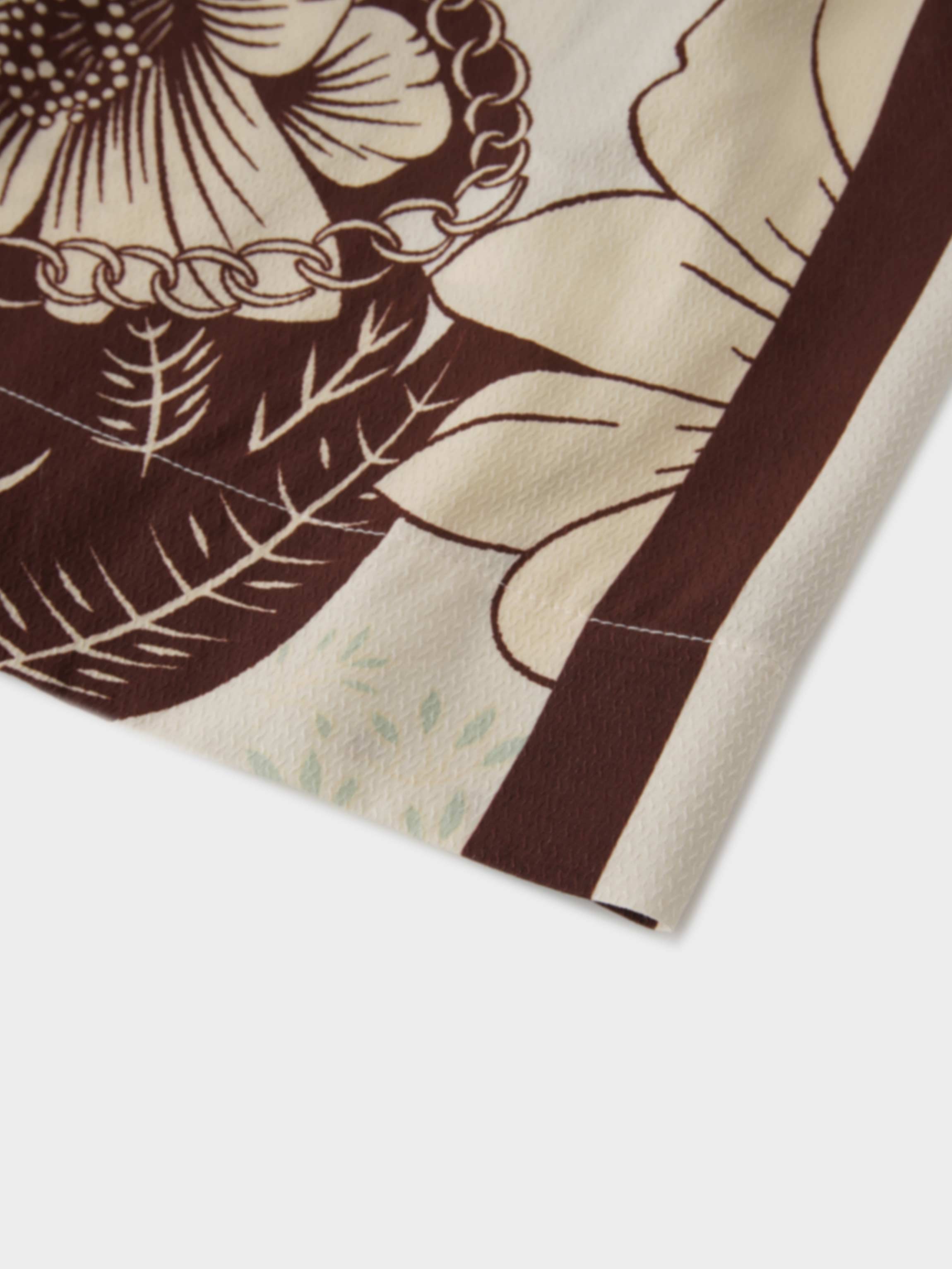 Peasant Belted Dress-Brown Floral