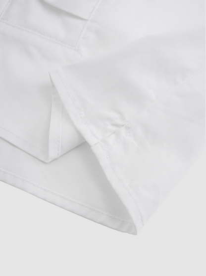 Bow Front Crop Blouse-White