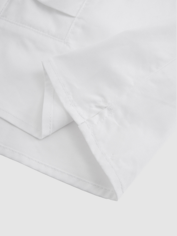 Bow Front Crop Blouse-White