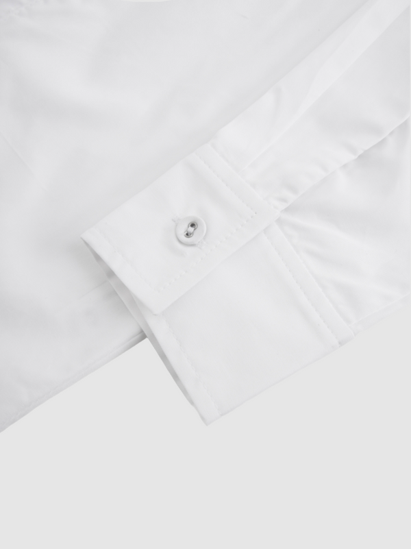 Bow Front Crop Blouse-White