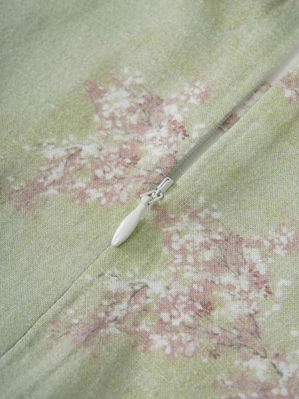 Linen Blend Crop Swing Top-Soft Floral