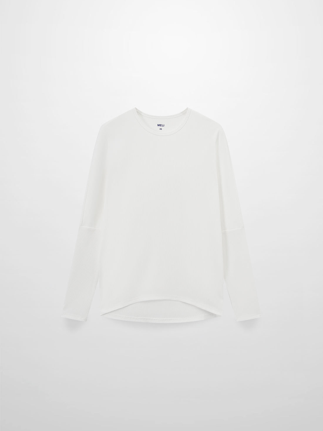Crew Ribbed Dolman-White