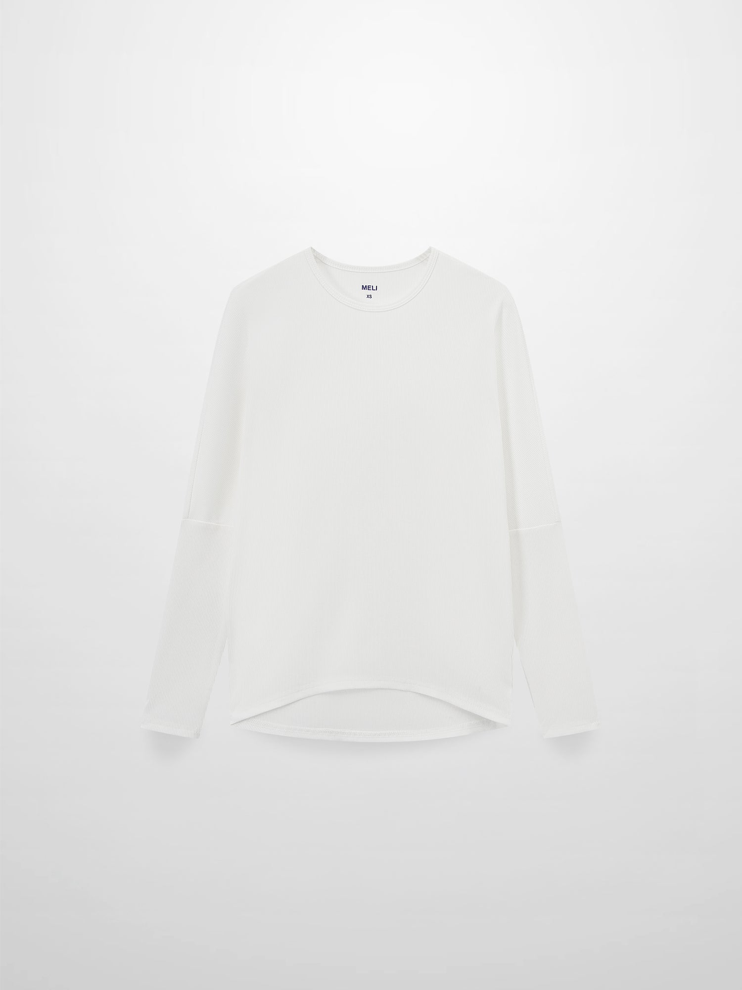 CREW RIBBED DOLMAN-WHITE