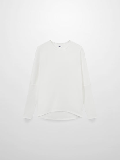 Crew Ribbed Dolman-White