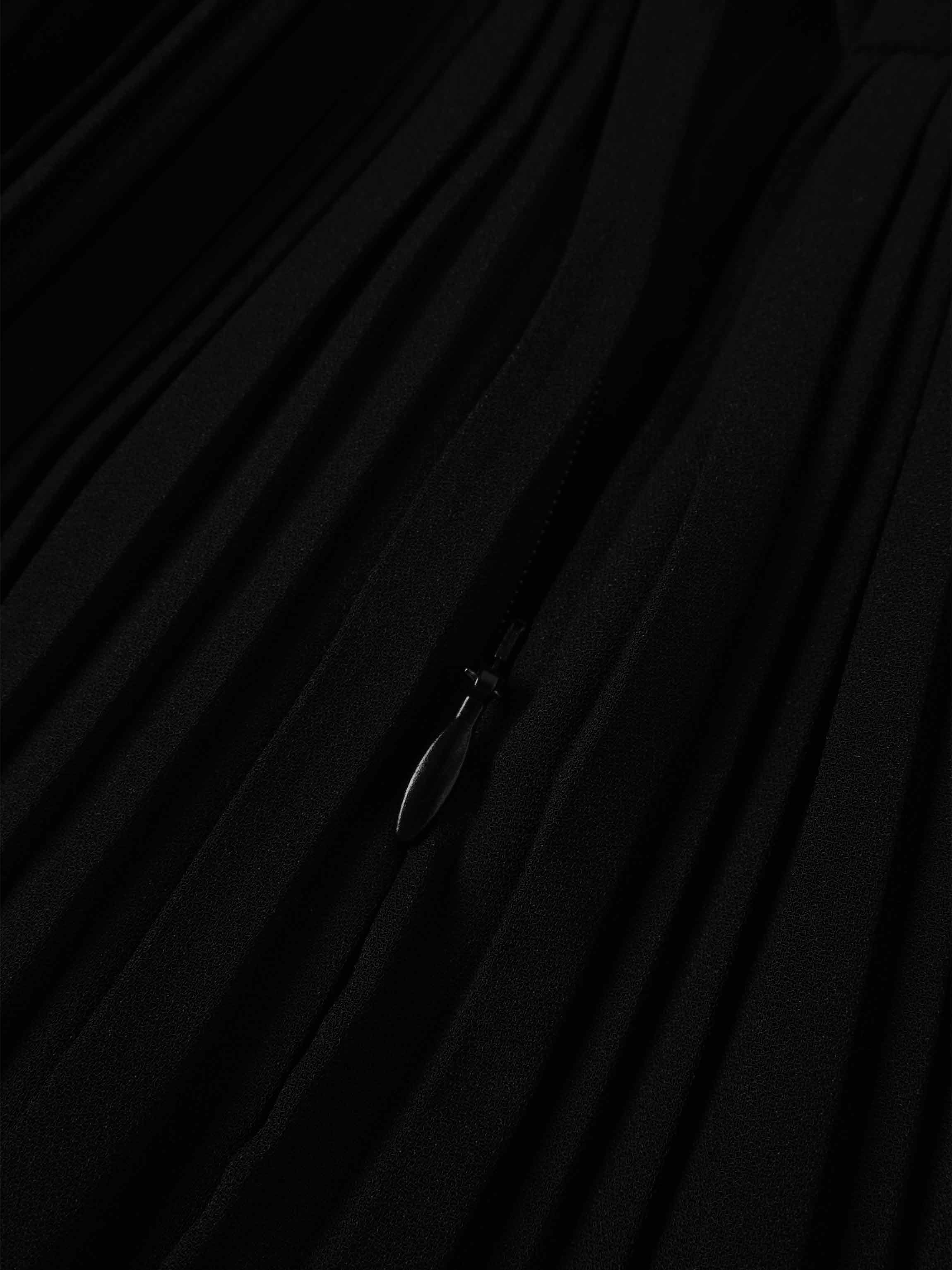 Pleated Layer Skirt 37&quot;-Black