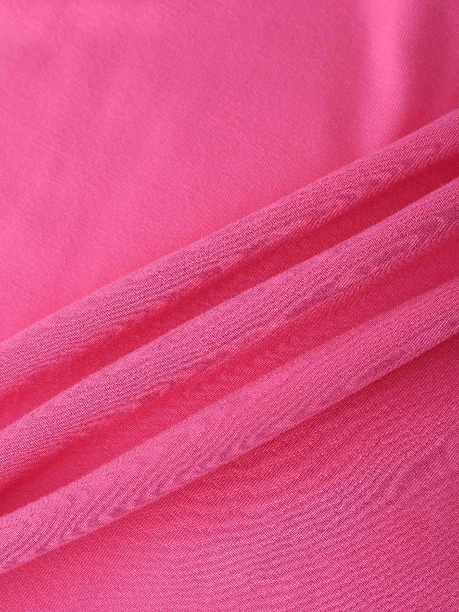 Wrap Tie Tee-Hot Pink