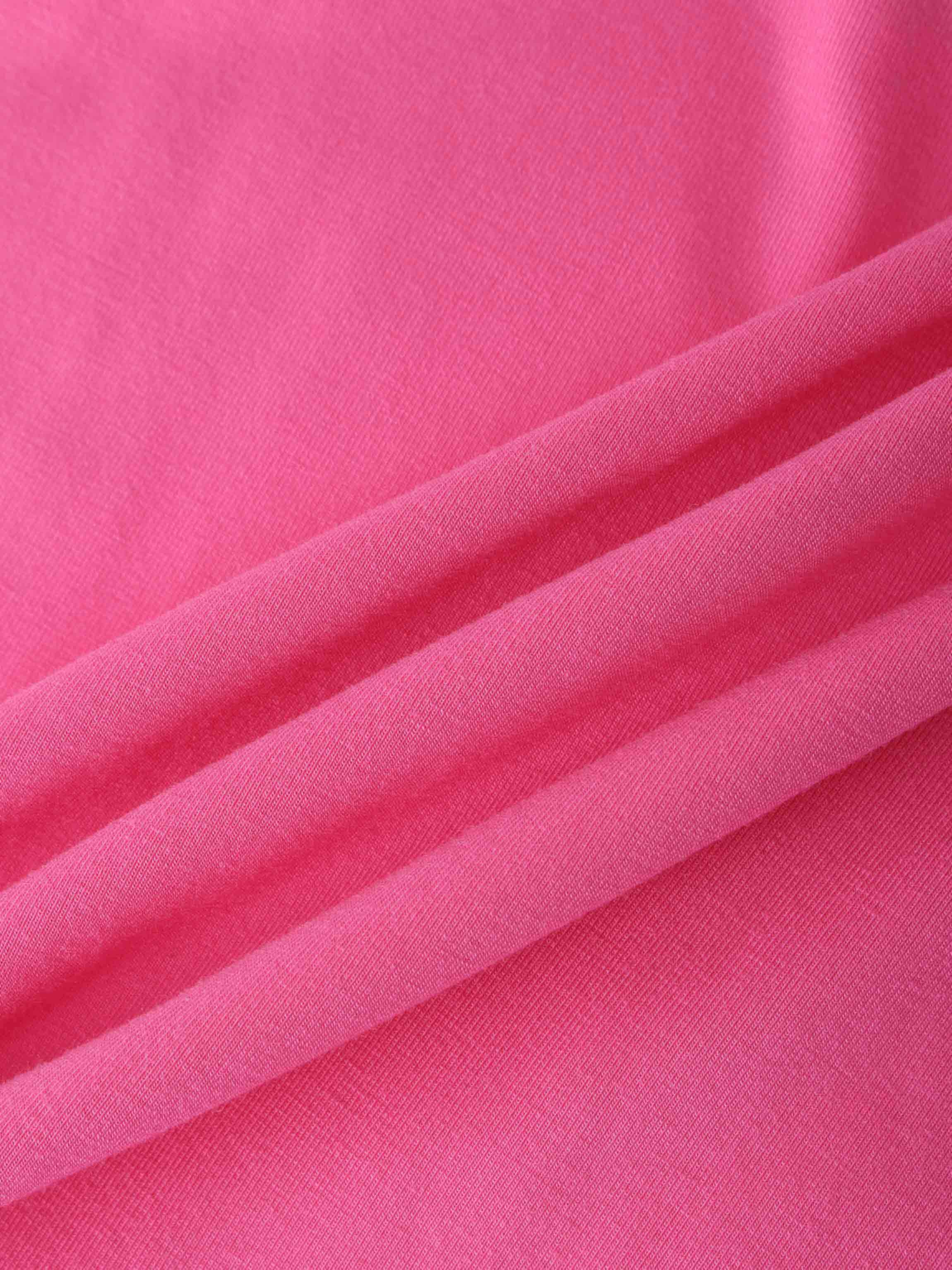 Wrap Tie Tee-Hot Pink