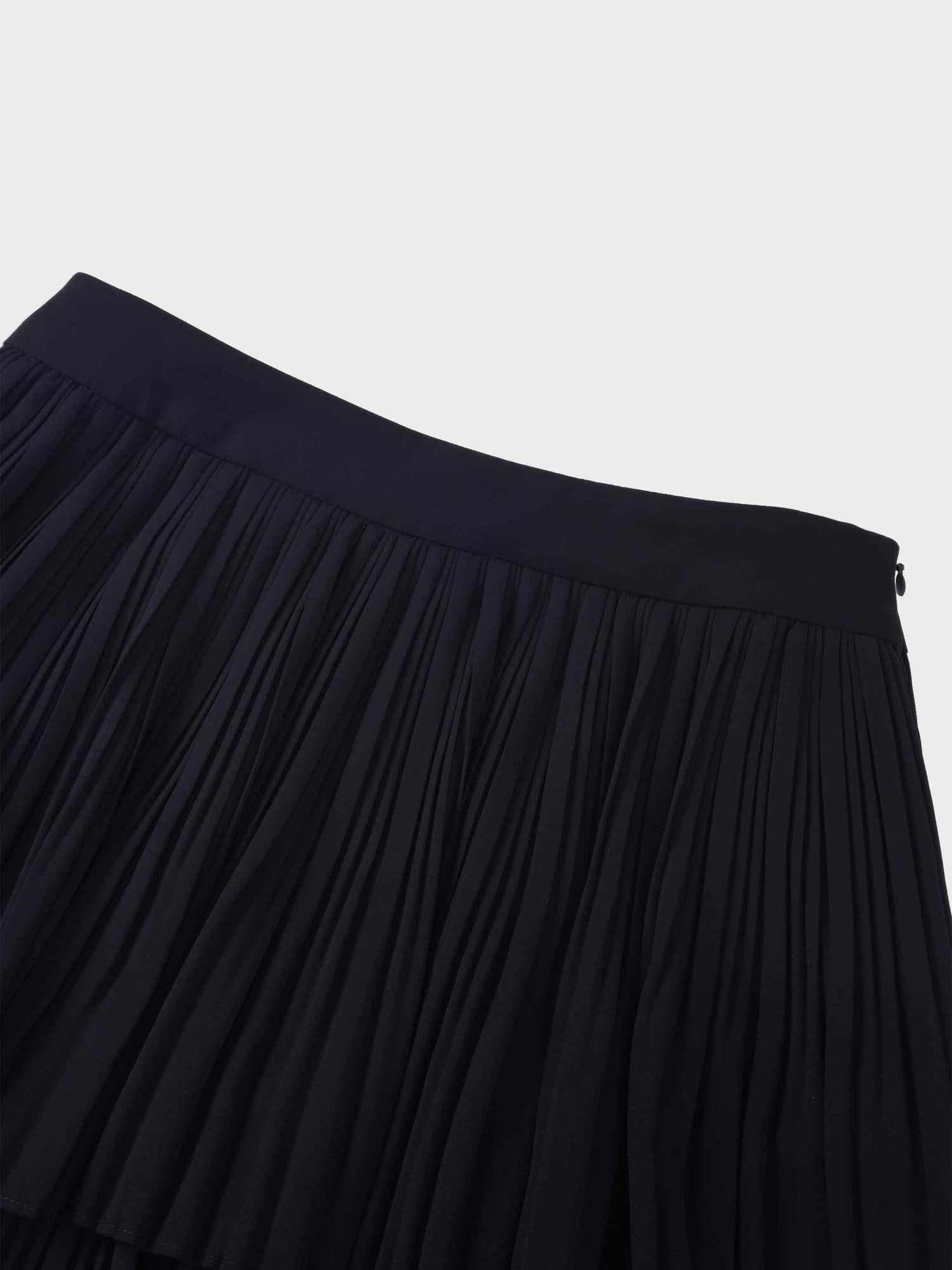 Pleated Layer Skirt 37&quot;-Navy