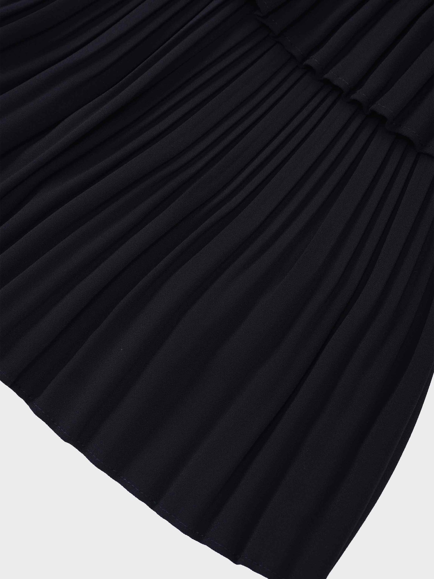 Pleated Layer Skirt 37&quot;-Navy