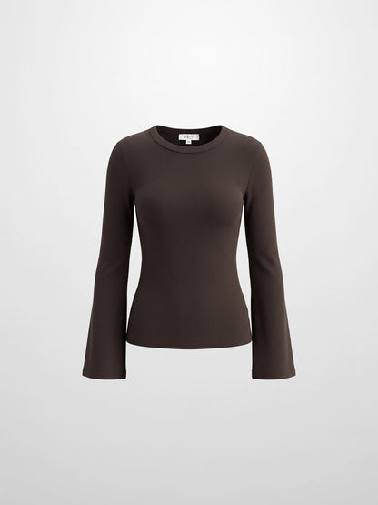 Bell Sleeve Sweater - Brown