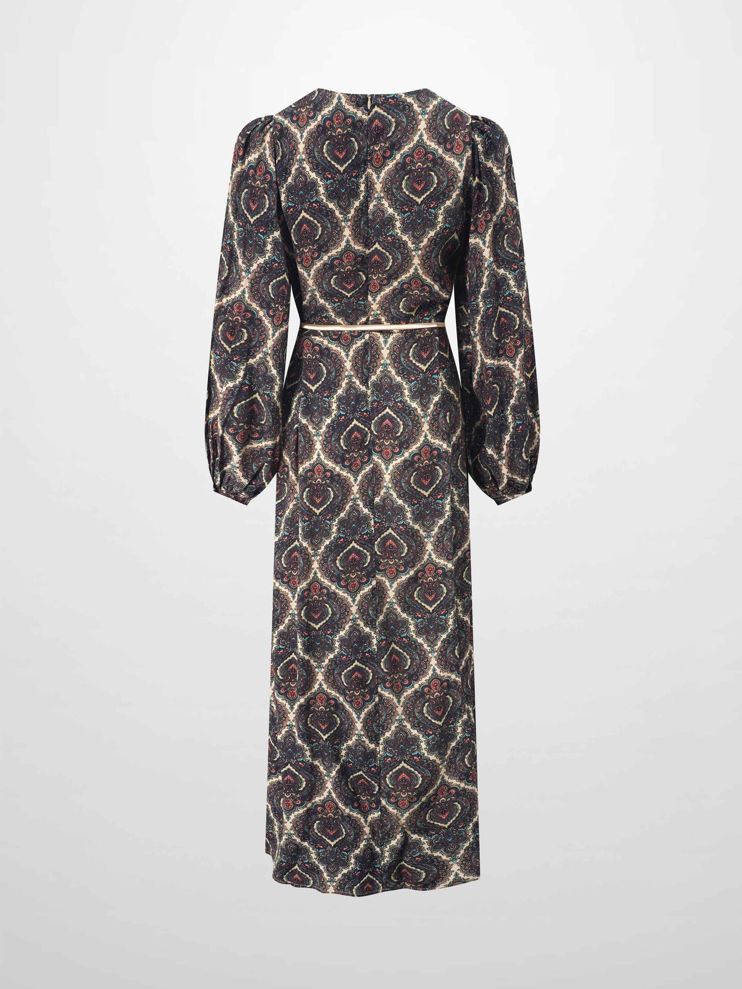 Belted Full Sleeve Dress-Medallion