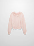 Crew Neck Pebbled Sweater-Pink