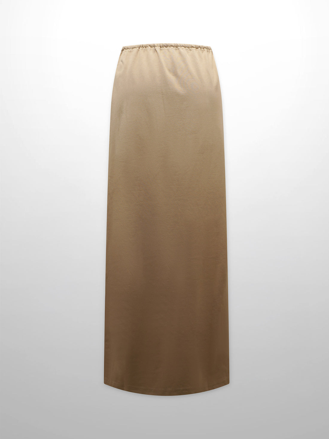 Straight Maxi Drawstring T-Shirt Skirt-Tan