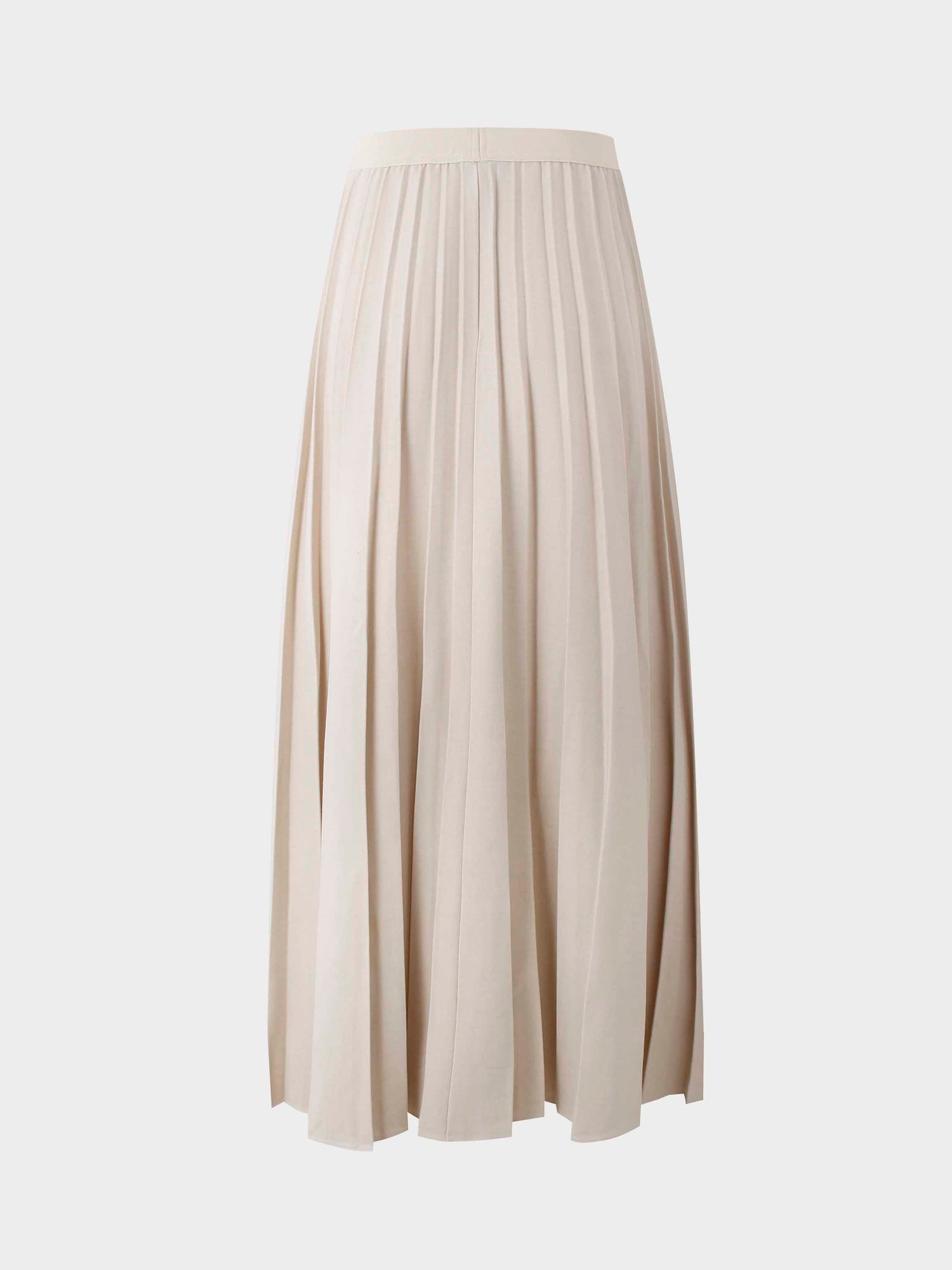 Merino Pleated Skirt-Ivory