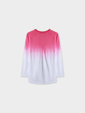 OMBRE PLEAT BACK TEE-PINK