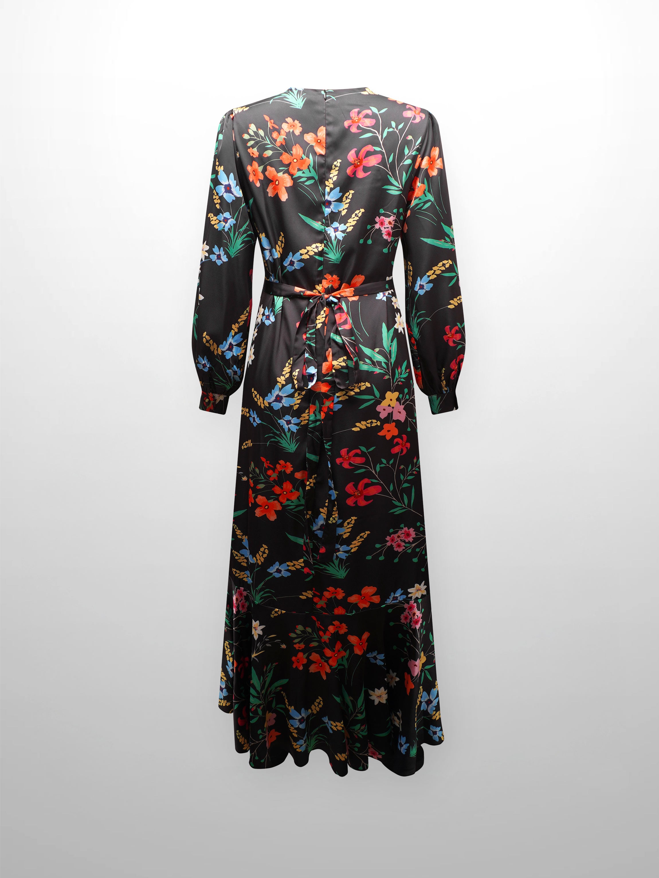 High Low Belted Dress-Primary Floral