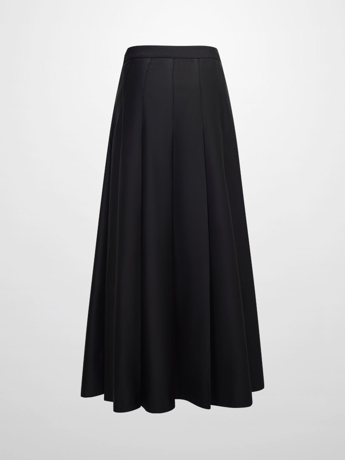 Lux Satin Pleated Skirt 37"-Black