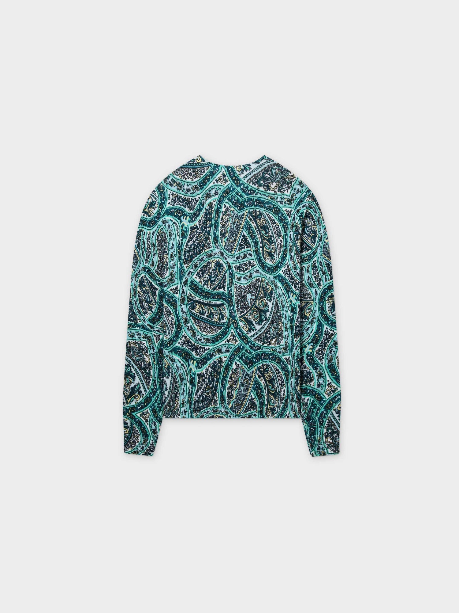 Printed Sweater-Green Paisley