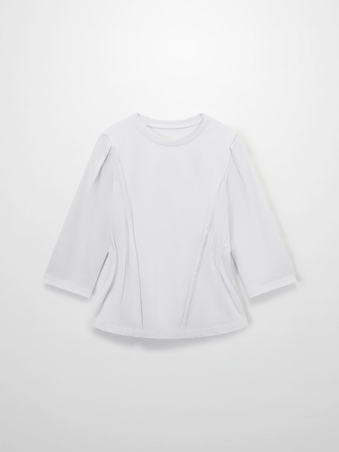 Pleat Seam T-shirt-White