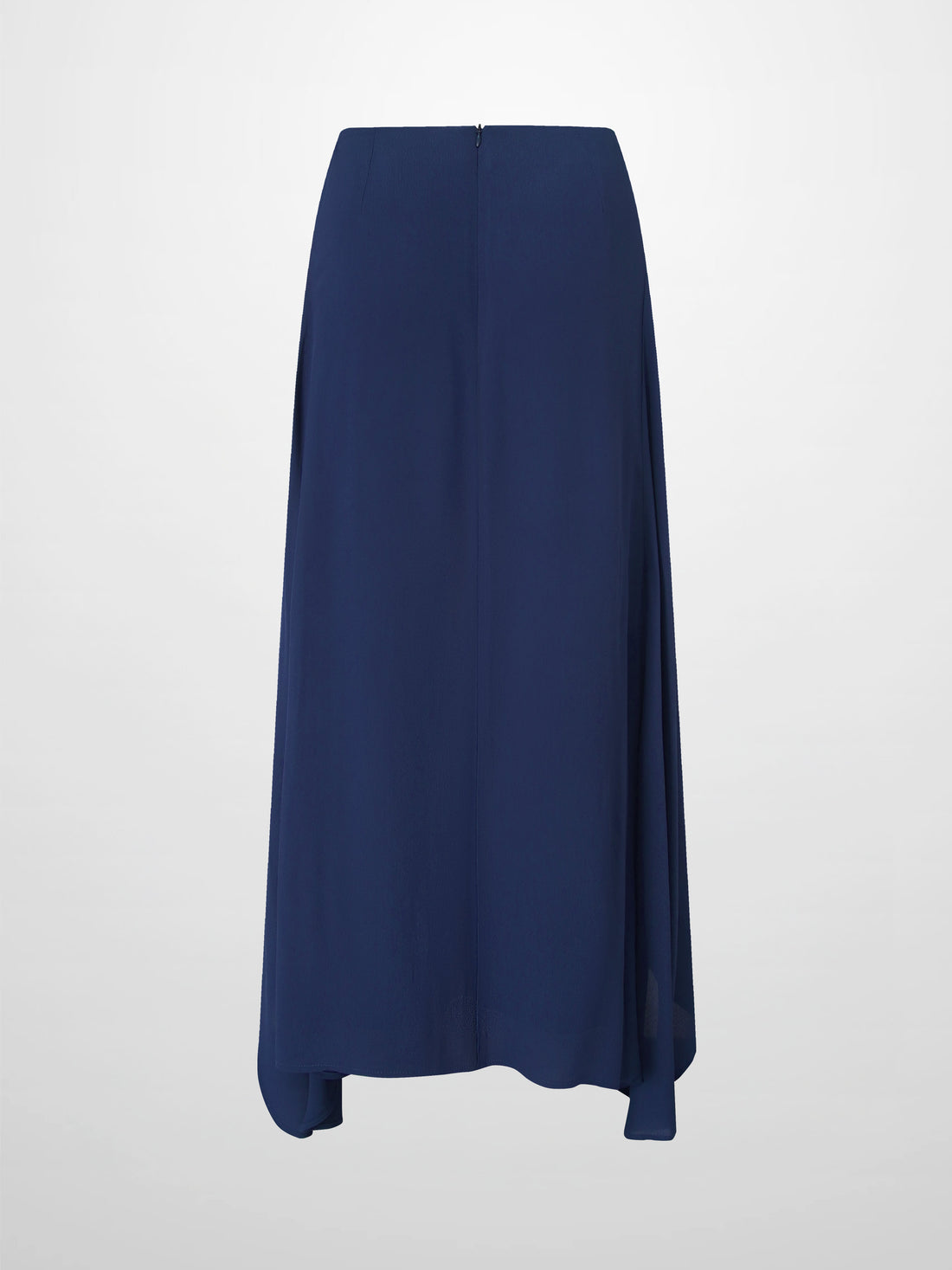Curved Hem Maxi Skirt-Navy