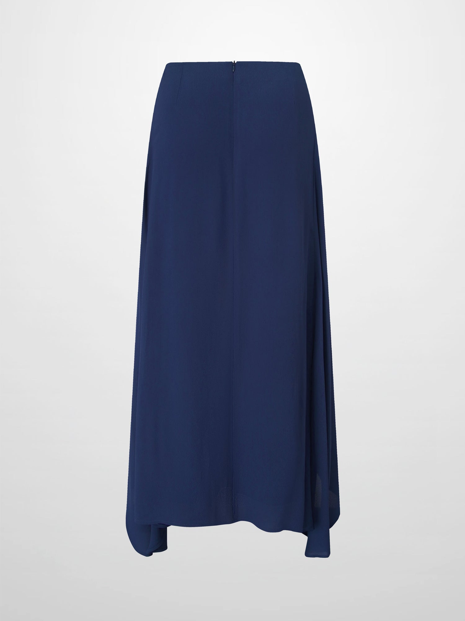Curved Hem Maxi Skirt-Navy