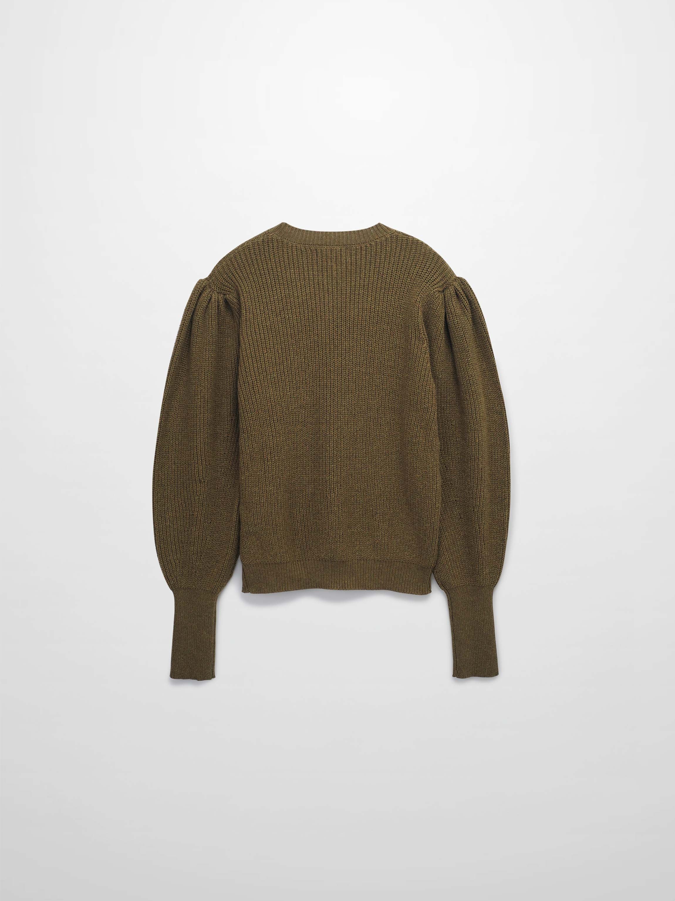 Puff Sleeve Sweater-Olive