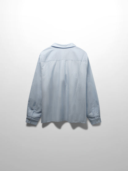 Lace Cutout Cotton Crossover Top-Light Blue
