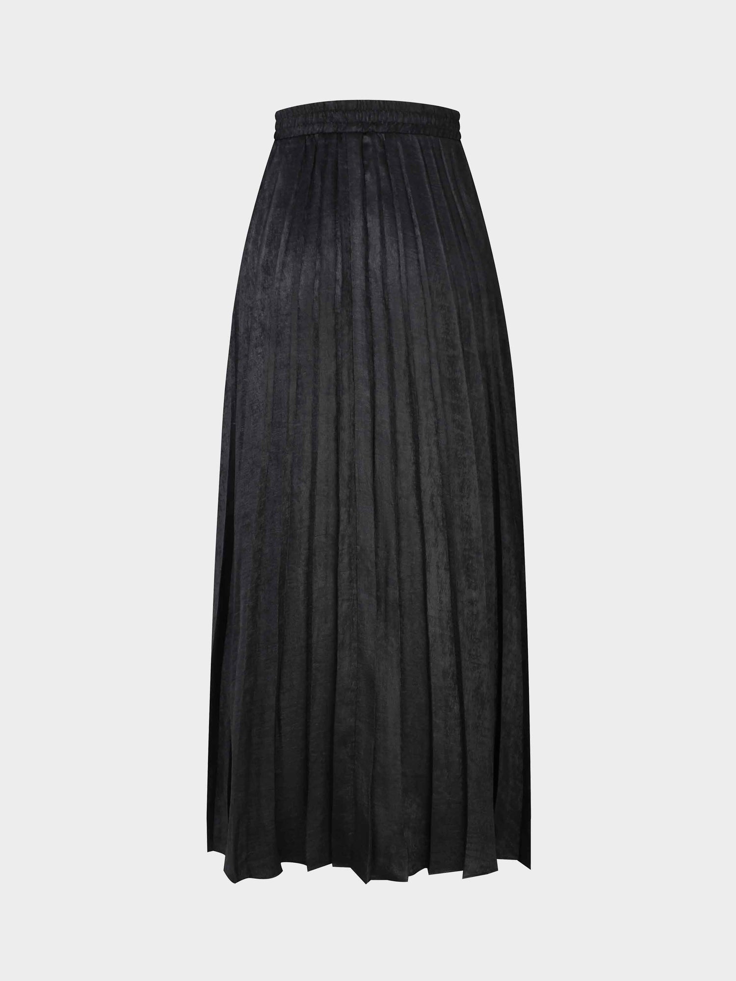 Covered Band Pleated Skirt-Black Shimmer